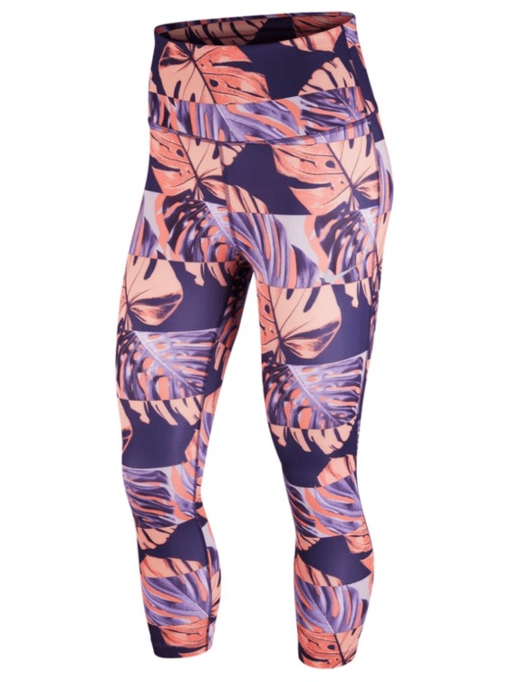 Nike DRI-FIT Fast Runway Print Eggplant High Rise Running Tights XS